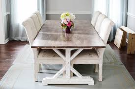 Adding furniture transfers to your painted furniture projects adds a unique factor that makes any project starting with these painted tables. How To Paint Stain Whitewash Distress A Fancy X Farmhouse Table By Ana White Building Our Rez