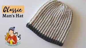 Crochet Classic Men S Hat Beanie Tutorial Youtube In 2020 Mens Crochet Beanie Crochet Mens Hat Crochet Mens Scarf
