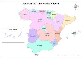 A simple map showing the autonomous communities or regions of spain, and their capitals. Autonomous Communities Of Spain Map Spain Community Map