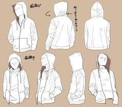 パーカー ブラウス tシャツの描き方 プルオーバー ジップアップなどの衣服の形状のイラスト資料 お絵かき図鑑 アニメポーズリファレンス フード 描き方 パーカー イラスト