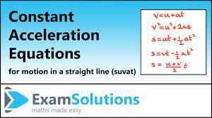 These variables are usually spatial coordinates and time, but may include momentum components. Equations For Constant Acceleration Suvat Examsolutions Youtube