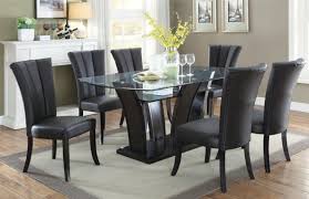 The prestigious italian tradition is the basis of every part of process. Poundex F2153 1591 7 Pc Harpers Curve Dark Finish Wood Dining Table Set Curved Base And Tempered Glass Top Black Chairs