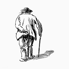 Download Premium Vector Of Elderly Man S Back Illustration Vector Silhouette Drawing Silhouette Man Scratchboard Illustration