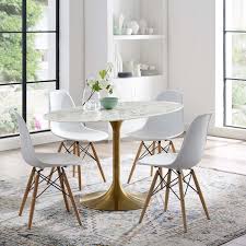 Kylee Artificial Marble Oval Shaped Dining Table Oval Table Dining Dining Table Marble Dining Table Gold