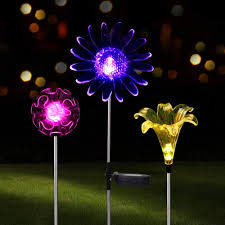 Plus, free shipping on $150 at world market! Led Color Changing Solar Stake Lights Outdoor Garden Figurines Set Of 3 Dandelion Lily Sunflower In 2021 Led Garden Lights Color Changing Led Outdoor Lighting