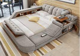 Although it's ideally suited to using a laptop there's also a tablet and cup holder, the folding legs make it easy to setup and also put away and that's great because of the space saving it offers. The Ultimate Bed With Integrated Massage Chair Speaker And Desk