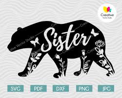 Download Floral Bear Family Svg Bundle Creative Vector Studio