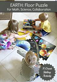 Earth's thin outer shell is broken into big pieces called tectonic plates. Learning About Earth Through Play Solar System Floor Puzzle The Educators Spin On It