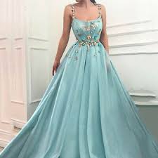 Ebay Ad A Line Evening Dress Party Gowns 2020 Prom Dresses Flowers Beading Formal Go Muslim Evening Dresses Prom Dresses Long Blue Spaghetti Strap Prom Dress