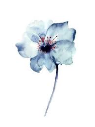 Art Print Dekorativ Blau Blume Watercolor Illust Blue Flower Painting Watercolor Flowers Paintings Flower Illustration