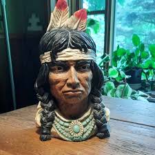 Native American Bust, First Nation Statue, Large Art Bookend, Universal  Statuary Corp, Indian Shelf Table Sculpture, Retro Home Decor Gift