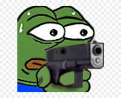 Apr 27, 2017 · twitch emotes are emoticons displayed in twitch chat which typically feature faces of notable streamers, twitch employees or fictional characters used to express a variety of emotions. Pepe Gun Monkagun Emote Clipart 585841 Pikpng