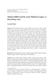 The malaysian indian muslim congress is a political party formed on 24 october 1976 to represent the interests of the minority indian muslim community in malaysia. Pdf Allama Shibli And The Early Muslim League A Dissenting Voice