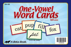 Abeka K4 K5 One Vowel Word Cards 100 Cards