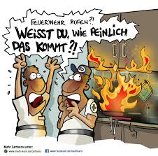 Medilearn Cartoon Feuerwehr Feuer Peinlich Kochen Angebrannt Witzig Comic Lachen Feuerwehr Lustig Arzt Witze Peinlich