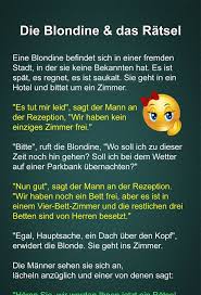 Die Blondine Und Das Ratsel Eine Blondine Befindet Sich In Einer Fremden Stadt In Der Sie Keine Bekannten Hat Witzige Spruche Witzige Zitate Traurige Zitate