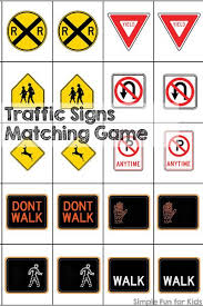 Traffic Signs Matching Game Printable Simple Fun For Kids Transportation Preschool Traffic Signs Creative Curriculum