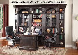 Sale +4 colors available in 5 colors. Parker House Venezia Library Bookcase Wall With Partners Peninsula Desk