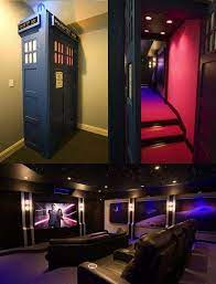 Tardis Themed Movie Room Home Theater Design Home Theater Rooms Home Cinema Room