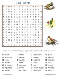 Bird Bird Bird Is The Word Song Bird Words Puzzle Word Puzzles Bird Unit Study Words