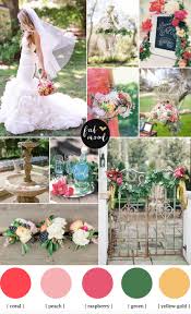 Beautiful spring background with little red and pink flowers. Garden Wedding Ideas Coral And Raspberry Wedding