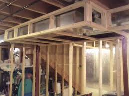 How To Repair Framing Around Ductwork Pics Framing Framing A Basement Diy Basement Basement Construction