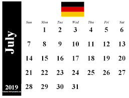 Germany 2019 July Calendar 2019 Calendar July Calendar Calendar