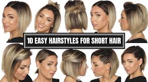 10 Easy Hairstyles For Short Hair Chloe Brown Youtube Short Hair Styles Easy Easy Hairstyles Short Hair Styles