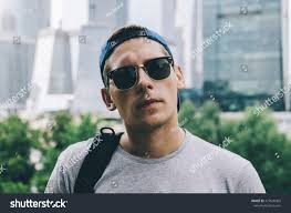 Portrait Young Man Sunglasses City Park Stock Photo 477640465