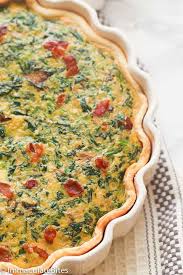Spinach Quiche Cheesy And Savory Egg And Milk Custard Filled With Spinach Cheese And Bacon Toppings It S Super Spinach Quiche Brunch Dishes Quiche Recipes