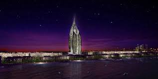 United arab emirates, city of dubai, palm jumeirah monorail. Trump International Hotel Tower Dubai E Architect