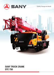 sany truck crane stc 750 sany pdf catalogs technical