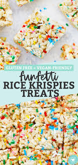 Birthday Cake Rice Krispie Treats Near Me Funfetti Birthday Cake Rice Krispies Treats Gluten Free Vegan Friendly Recipe In 2020 Rice Krispie Treats Rice Krispies Krispie Treats