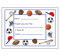 Fill in the Blank Thank You Notes - Sports Ball design