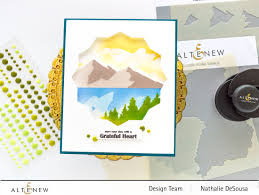 Maybe you would like to learn more about one of these? Altenew Cloud Scene Stencil Mountain Scene Stencil Tropical Forest Enamel Dots Nesting Soda Tops Die Set Grateful Heart Stamp Set July 20 Card Altenew Scrapbook