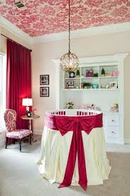 Wallpaper On The Ceiling As A Statement Instead Of The Walls Love Think I Would Do This With Turquiose Decor Wallpaper Ceiling Baby Girls Nursery