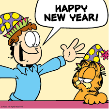 2021 happy new year background with golden gift bow, confetti, shiny glitter gold numbers. Garfield Woo Hoo Big Fat Hairy New Year I Mean That Facebook