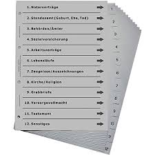 Das nomen dokument wird stark mit den deklinationsendungen es/e dekliniert. Ordnerregister Fur Wichtige Dokumente Amazon De Burobedarf Schreibwaren