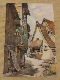 1930-40s Marc Nicolas Markovitch chromolithograph, Alsace, Stehli Bros