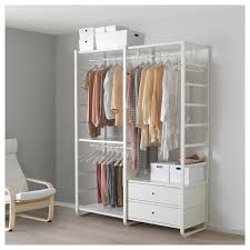 Elvarli 2 Section Shelving Unit White Official Website Ikea In 2020 Open Storage Open Wardrobe Ikea