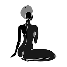 Schwarz-Weiß-Darstellung der nackten Silhouette des weiblichen Körpers  5172333 Vektor Kunst bei Vecteezy