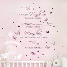 Da werden hande sein babyshooting mal wieder. Wandtattoo Zitat Baby Spruch Da Werden Hande Sein Mit Punkten Und Schmetterlingen M1969 Wandtattoos Elfentur Tassen