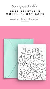 Choose among four pages that feature a bunny, birdhouse, flowers, and plenty of hearts. Free Printable Mothers Day Card Just Print And Color 2 Sizes Smiling Colors