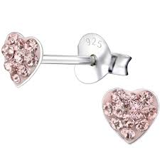 Has your silver sterling jewelry lost its luster? Sterling Silver Kids Vintage Rose Heart Stud Earrings Swarovski Crystal Heart Earrings Studs Stud Earrings Earrings