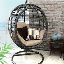 Baner Garden Outdoor Furniture Presents Resort Style Chaise Lounge Featuring Premium Pe Rattan Wicker A Powde Swinging Chair Patio Lounge Chairs Hanging Chair