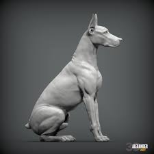 🐕 Doberman is sitting 3D printed model・ STL File for 3D printing・Cults