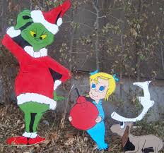 The Grinch 3 Piece Wood Yard Art Decoration Grinch Yard Decorations Christmas Yard Decorations Grinch Christmas Decorations