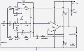3 Band Tone Control Circuit Uses An Op Amp As An Amplifier End Tone Control Circuit Is A Regulator Of Tone Bass Midrange Circuit Control Electronics Circuit