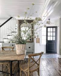 This is a unique way to modernize a simple and fresh country living. Ellen On Instagram Sunshine And Wildflowers Farmhouse Wildflower Modern Farmhouse Interiors Farmhouse Interior Design Modern Farmhouse Interior Design