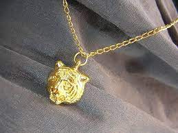 Golden Tiger Head On Gold Chain Simple Charm Necklace Handmade By Rewondered D225n 00608 6 95 Simple Charm Necklace Charm Necklace Handmade Necklaces